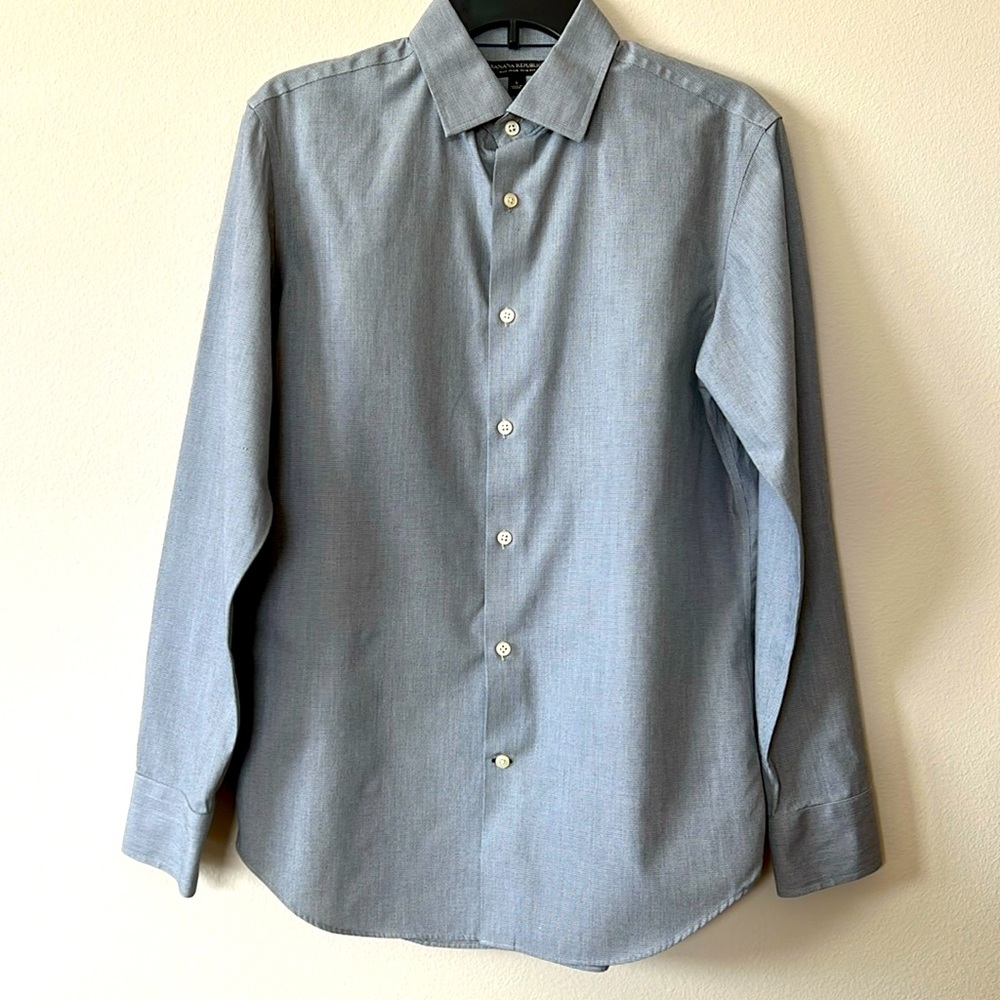 Banana Republic Mens No-Iron Slim Fit Dress Shirt Size Small